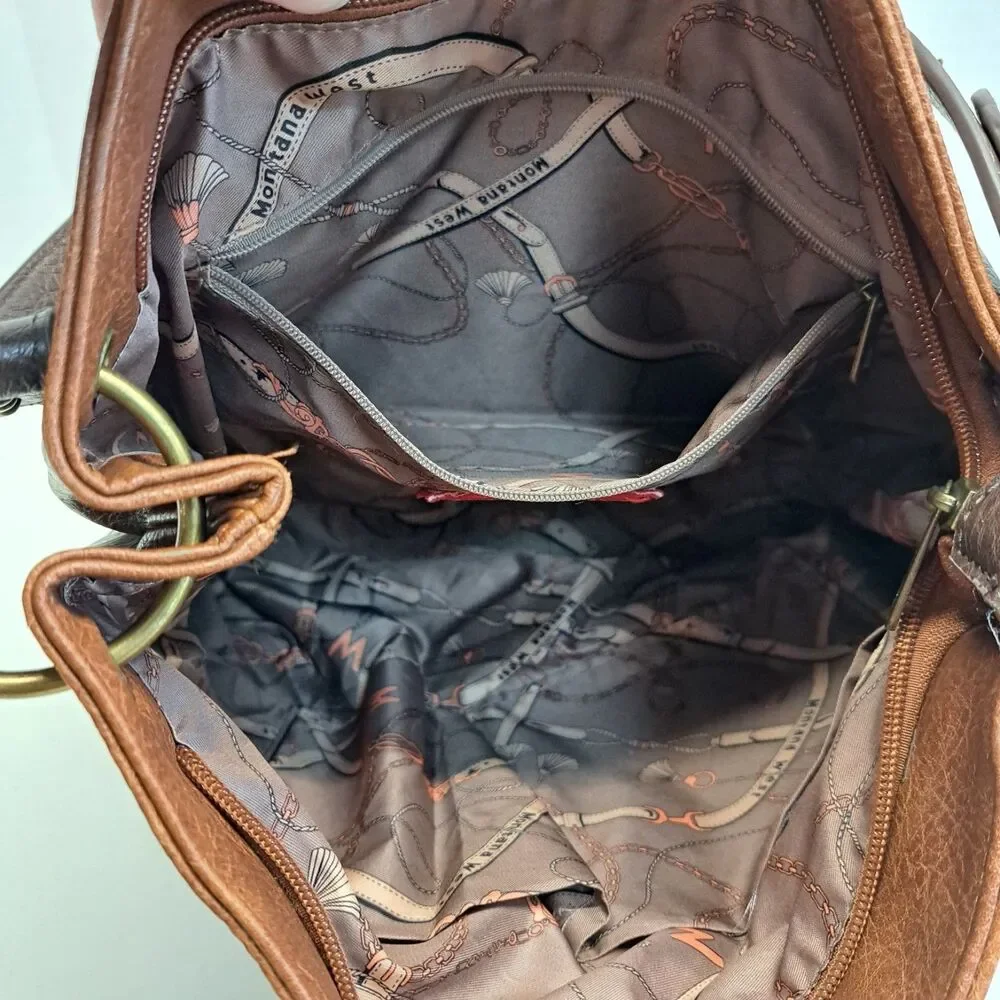 Montana West Hobo Vegan Leather Top Handle Shoulder Bag - Picture 13 of 13